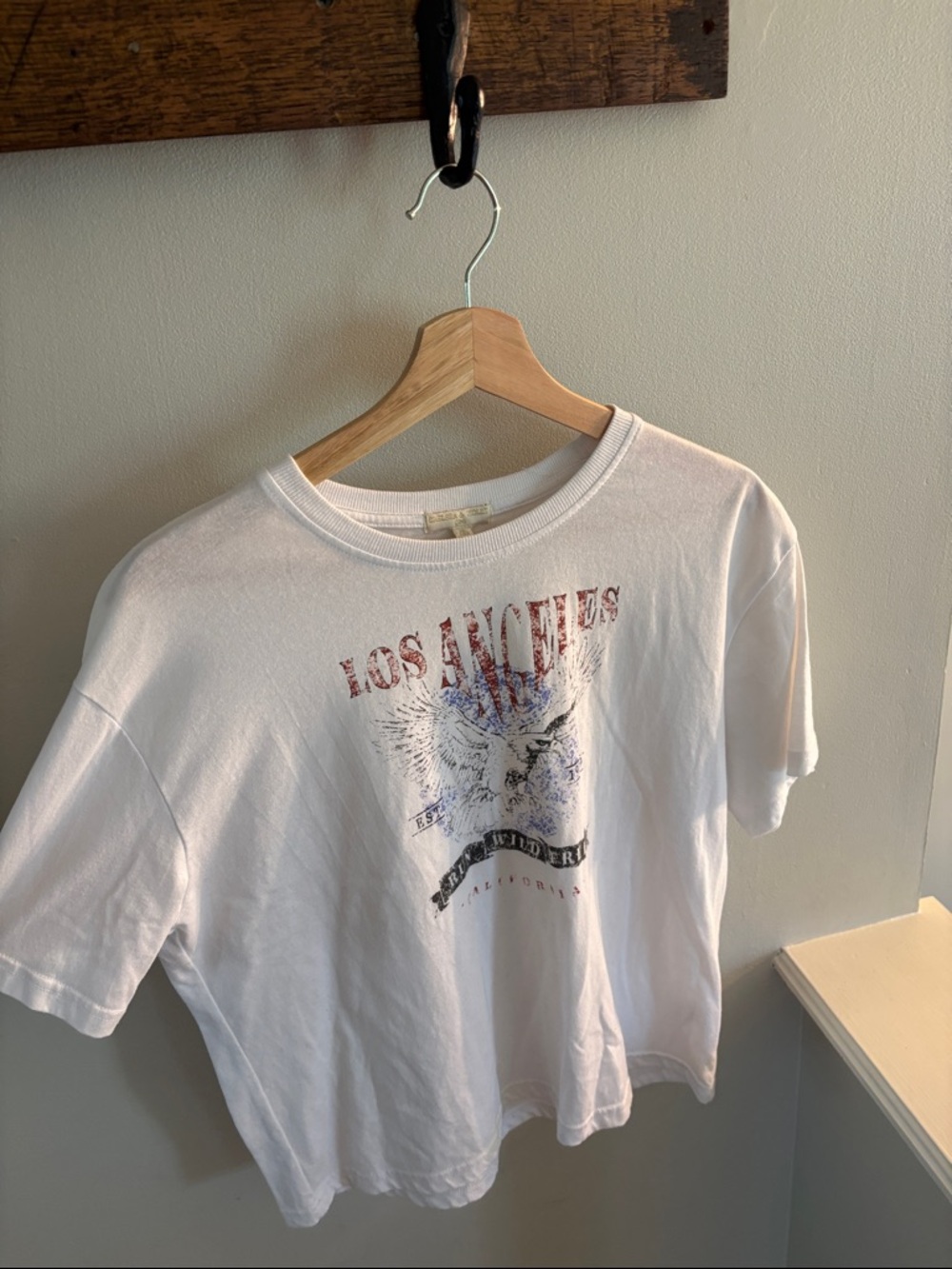 Chelsea & Violet White Tee with Red & Blue Graphic